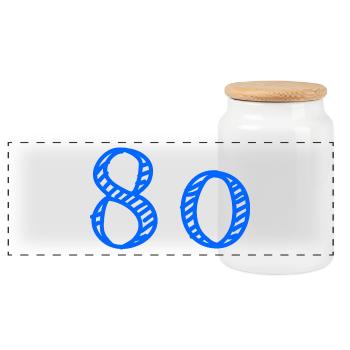 80 ANS. 80e ANNIVERSAIRE. ANNIVERSAIRE 80 ANS. 80 - Boîte à biscuits avec couvercle en bois - blanc - Devant