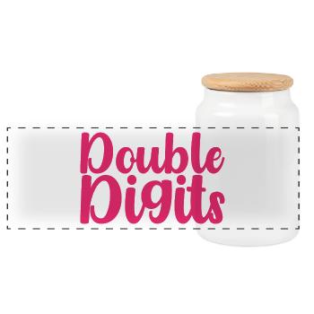 Cadeau de 10e anniversaire, 10 ans, pour garçons et filles - Boîte à biscuits avec couvercle en bois - blanc - Devant