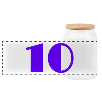 10. 10 ANS. 10e ANNIVERSAIRE. ANNIVERSAIRE 10 ANS - Boîte à biscuits avec couvercle en bois - blanc - Devant