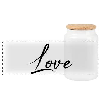 LIEBE. PAAR. GERADE VERHEIRATET. Junggesellinnenabschied. VALENTINSTAG. - Panorama Keksdose mit Holzdeckel - Weiß - Vorne