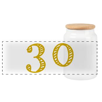 30. 30 ANS. 30e ANNIVERSAIRE. ANNIVERSAIRE 30 ANS. - Boîte à biscuits avec couvercle en bois - blanc - Devant