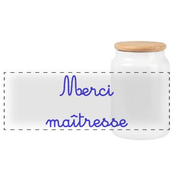 MERCI. THANKS. ANNIVERSAIRE. NAISSANCE. RETRAITE. - Boîte à biscuits avec couvercle en bois - blanc - Devant