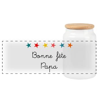 HAPPY FATHER'S DAY. DAD - Panoramic Cookie Jar with Wooden Lid - white - Front