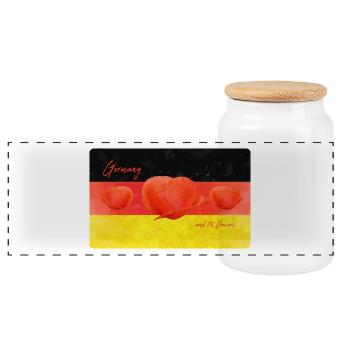 Allemagne Coquelicot Allemagne Drapeau - Boîte à biscuits avec couvercle en bois - blanc - Devant