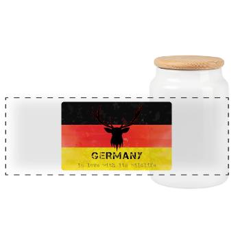Germany Wildlife Germanys Wildlife - Panoramic Cookie Jar with Wooden Lid - white - Front