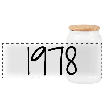 1978 Retro 1978 Birthday 1978 Vintage 1978 - Panoramic Cookie Jar with Wooden Lid - white - Front