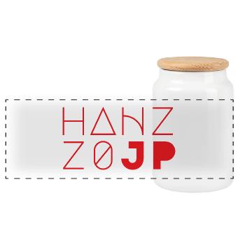 HANZZO - Panorama Keksdose mit Holzdeckel - Weiß - Vorne