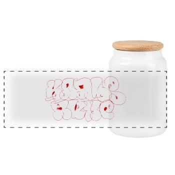 Karlsruhe Street Art Souvenir Graffiti Style - Panoramic Cookie Jar with Wooden Lid - white - Front