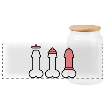 Condom 2 clr - Panorama Keksdose mit Holzdeckel - Weiß - Vorne