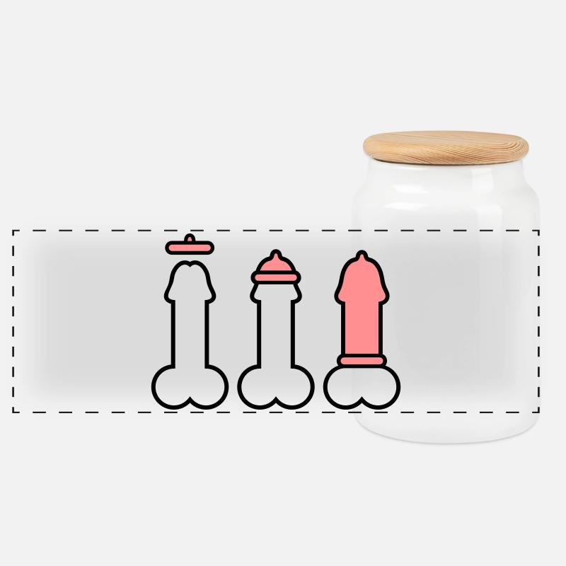 Condom 2 clr - Boîte à biscuits avec couvercle en bois - blanc