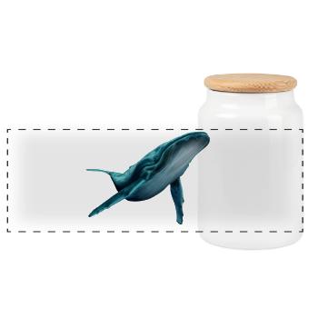 Whale - Boîte à biscuits avec couvercle en bois - blanc - Devant