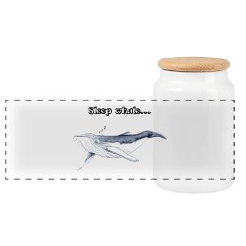Baleines bonnes nuits de sommeil - baleines Zzz - Baleine - Boîte à biscuits avec couvercle en bois - blanc - Devant
