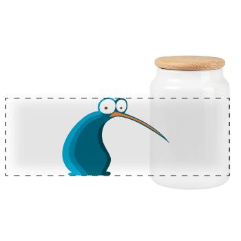 Oiseau Cartoon de Nouvelle-Zélande Kiwi - Boîte à biscuits avec couvercle en bois - blanc - Devant