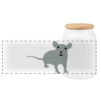 Rat - Boîte à biscuits avec couvercle en bois - blanc - Devant