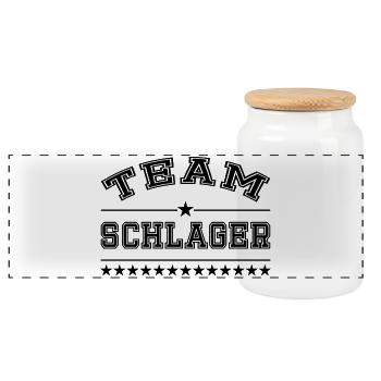 Team Schlager  - Panorama Keksdose mit Holzdeckel - Weiß - Vorne