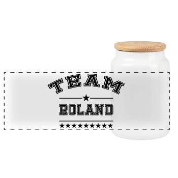 Team Roland - Panoramic Cookie Jar with Wooden Lid - white - Front