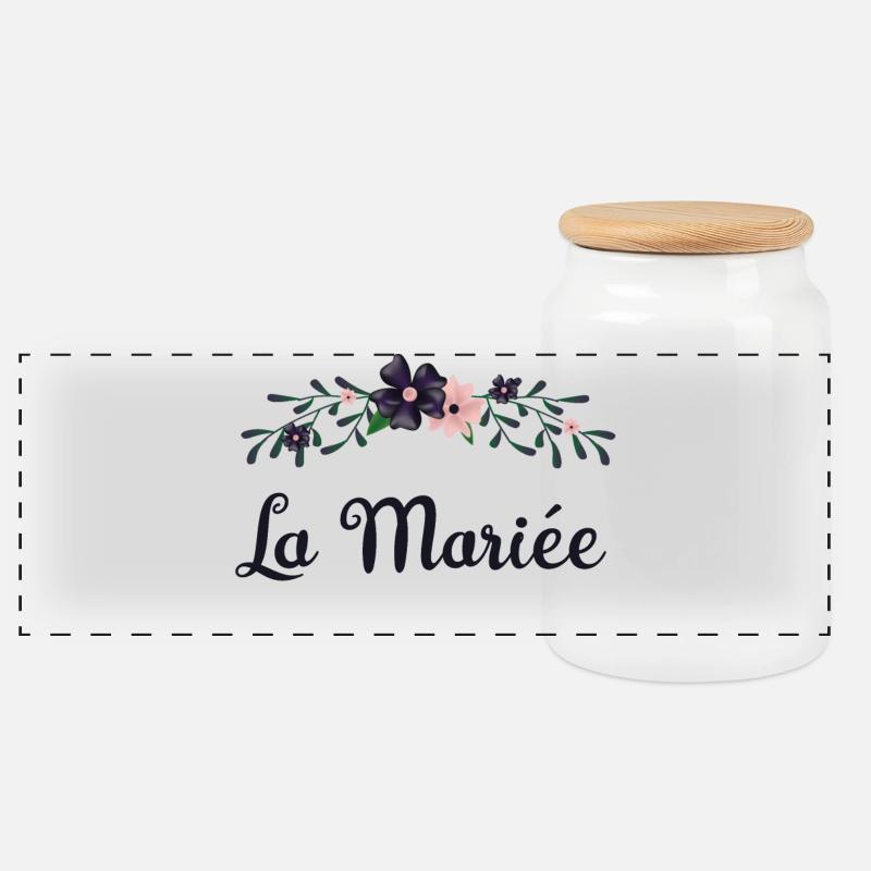 The Bride - Bucolic Collection -customizable - Panoramic Cookie Jar with Wooden Lid - white