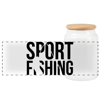 fishing pêche - Boîte à biscuits avec couvercle en bois - blanc - Devant