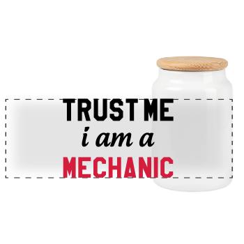 Trust me I am a Mechanic - Boîte à biscuits avec couvercle en bois - blanc - Devant