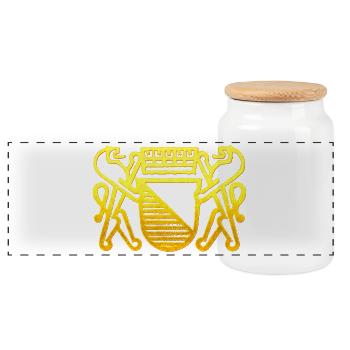 Zurich coat of arms - Zurich flag for Zürcher - Panoramic Cookie Jar with Wooden Lid - white - Front