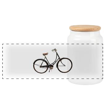 Female bike - Boîte à biscuits avec couvercle en bois - blanc - Devant