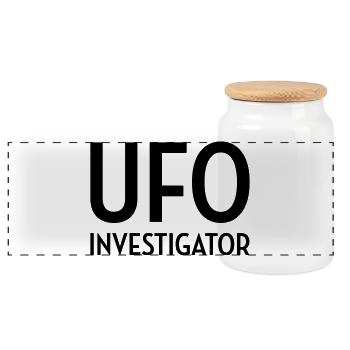 Ovni Ufo Extraterrestre Espace Geek Planète - Boîte à biscuits avec couvercle en bois - blanc - Devant