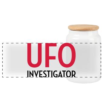 Ovni Ufo Extraterrestre Espace Geek Planète - Boîte à biscuits avec couvercle en bois - blanc - Devant