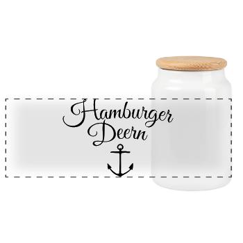 Hamburger Deern Anker Classique - Boîte à biscuits avec couvercle en bois - blanc - Devant