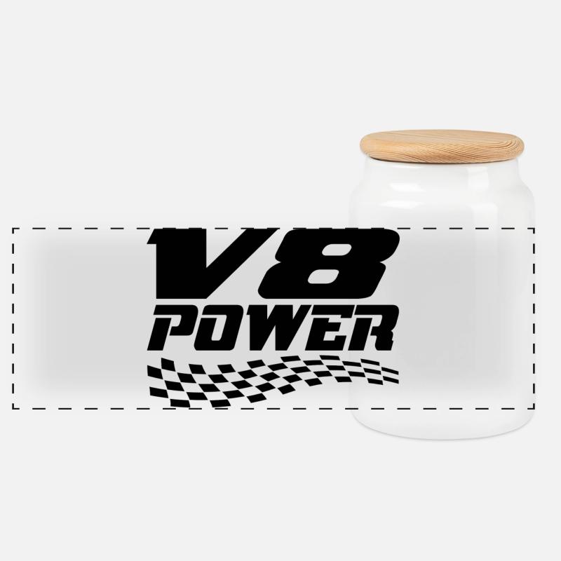 V8 - Panorama Keksdose mit Holzdeckel - Weiß