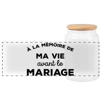 A la mémoire de ma vie avant le Mariage Cadeau - Boîte à biscuits avec couvercle en bois - blanc - Devant