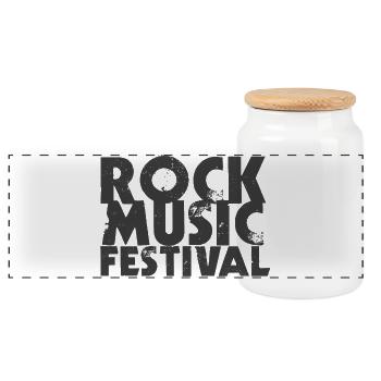 Rock Music Festival - Panorama Keksdose mit Holzdeckel - Weiß - Vorne