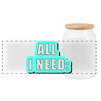 All i need is... vector graphic - Panoramic Cookie Jar with Wooden Lid - white - Front