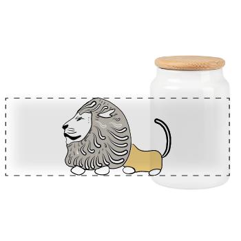 LION VECTER - Boîte à biscuits avec couvercle en bois - blanc - Devant