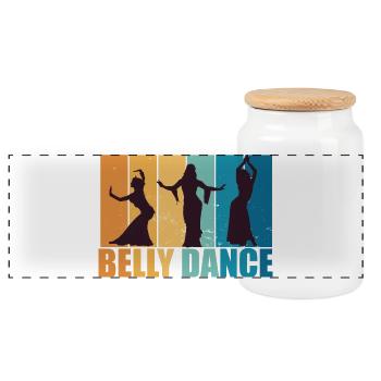Danse du ventre Danseuse du ventre Vintage Danseur Cadeau - Boîte à biscuits avec couvercle en bois - blanc - Devant