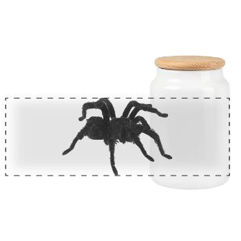 Tarantel design, geburtstagsgeschenk Mann, goth - Panorama Keksdose mit Holzdeckel - Weiß - Vorne