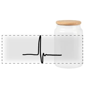 Stroke - Panoramic Cookie Jar with Wooden Lid - white - Front