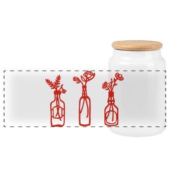 Natur in der Flasche (rot) - Panorama Keksdose mit Holzdeckel - Weiß - Vorne