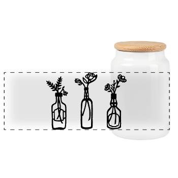 Nature in a bottle (black) - Panoramic Cookie Jar with Wooden Lid - white - Front