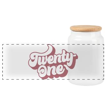 Twenty-One 21st Birthday For Women 21 Years Old - Panoramic Cookie Jar with Wooden Lid - white - Front