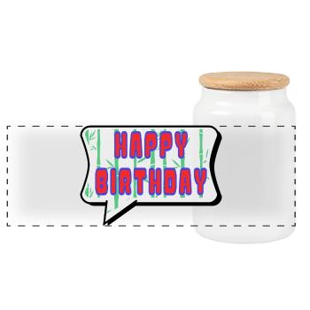 ALLES GUTE ZUM GEBURTSTAG. ALLES GUTE ZUM GEBURTSTAG. JAHRESTAG. - Panorama Keksdose mit Holzdeckel - Weiß - Vorne