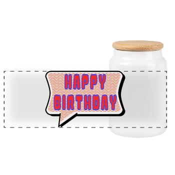 ALLES GUTE ZUM GEBURTSTAG. ALLES GUTE ZUM GEBURTSTAG. JAHRESTAG. - Panorama Keksdose mit Holzdeckel - Weiß - Vorne
