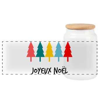 NOËL. JOYEUX NOËL. MERRY CHRISTMAS. NOUVEL AN - Boîte à biscuits avec couvercle en bois - blanc - Devant