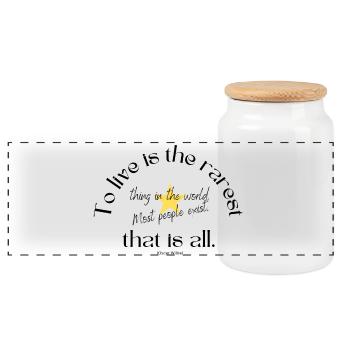 Starry Inspirational Quote Design - Panoramic Cookie Jar with Wooden Lid - white - Front
