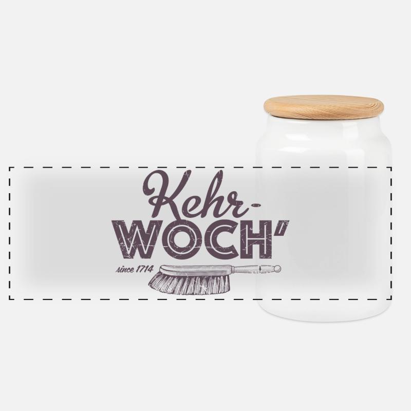 Kehrwoch - Panorama Keksdose mit Holzdeckel - Weiß