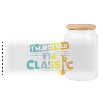 Rétro Musique Classique Dictons Drôles Vintage - Boîte à biscuits avec couvercle en bois - blanc - Devant