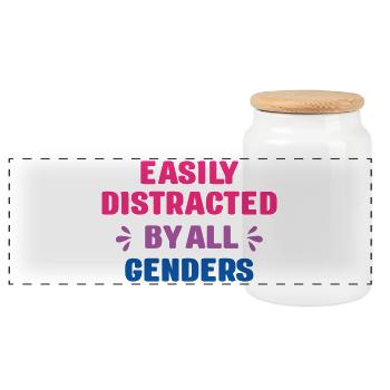 LGBT Pride Month - Leicht abgelenkt von allen Geschlechtern - Panorama Keksdose mit Holzdeckel - Weiß - Vorne