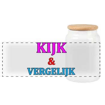 Schauen & Vergleichen Motivation Drucken - Panorama Keksdose mit Holzdeckel - Weiß - Vorne