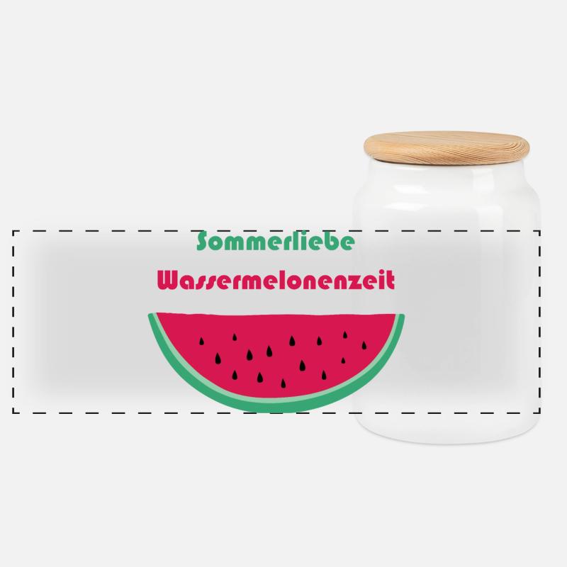 Sommerliebe Wassermelonenzeit - Panorama Keksdose mit Holzdeckel - Weiß