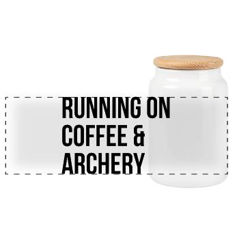 Archery - Panoramic Cookie Jar with Wooden Lid - white - Front