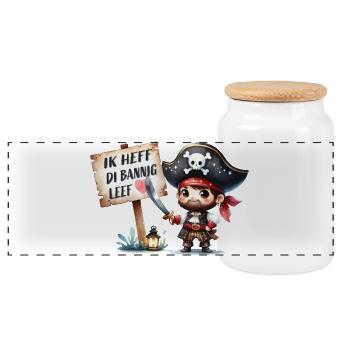 Je t’aime - Boîte à biscuits avec couvercle en bois - blanc - Devant